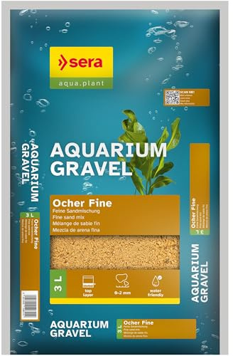 sera Aquarium Gravel Ocher Fine 3 L | Bodengrund für alle Süßwasseraquarien | verträglich für Fische, Welse und Garnelen | natürliche Optik