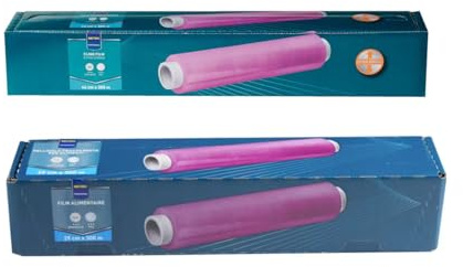 METRO PROFESSIONAL - Confezione di pellicole alimentari estensibili – 2 rotoli (300 m x 29 cm + 300 m x 44 cm) – Pellicola trasparente resistente – Conservazione freschezza degli alimenti