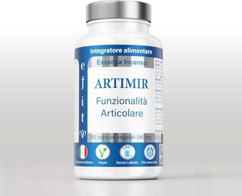 EFIT ARTIMIR Glucosamina MSM Acido Ialuronico - Integratore Articolazioni Alto Dosaggio con Boswellia Artiglio Diavolo Bromelina - Supporto Cartilagine Ossa Tendini - 60 Capsule Made in Italy