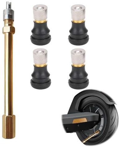 Lot de 2 Adaptateurs d'extension de Valve, Extension de Valve Anti Retour Adaptateur de Ventilation Valves de Pneu Tubeless Valves Tubeless Rallonge Pneu Accessoire Trottinette d'air de Pneu