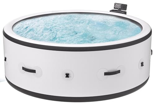 SHUMIAO SPA Hinchable Inflable Portátil para Exteriores, Gran SPA Hinchable para 4 a 6 Personas con 150 Chorros De Aire, Ideal para Patio, Jardín Y Exteriores, 81 X 28
