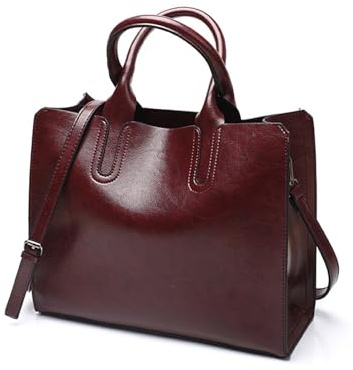 FANDARE Damhandväska, vintage, bärväska, stadens axelväska, chic, PU-läder, portfölj, shopper, crossbody, hobo-väskor, axelväska, kvinnor för skola, arbete, lärarväska, väskor med handtag, kaffe
