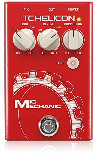 TC Helicon MIC MECHANIC 2 Ultra-Simple Battery-Powered Vocal Effects Stompbox with Reverb, Echo and Pitch Correction, Compatible with PC and Mac