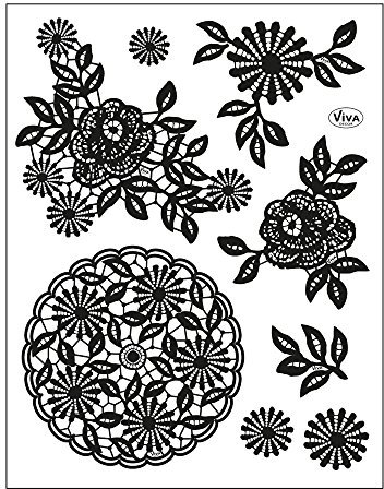 Viva Decor Clear-Stamps (Spitzenmotive) Silikon Stempel - Prägung Stempel - DIY Dekoration stanzen - Stempel Silikon - DIY Stamp - Stempel Prägung - Designed in Germany
