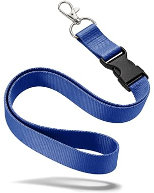 Kandinsky Schlüsselbänder Lanyards, Royalblau, 25 Stück, 25mm, 90cm | mit Steckschnalle, geeignet für Messen, Events und Veranstaltungen, ideal für Ausweishüllen