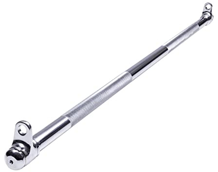 AmStaff Fitness 121,9 cm gerade Ez Curl Latzugstange mit drehbarem Doppelhaken für Dual Pulley Seilmaschinen Funktionstrainer Mehrzweckbefestigung (gerade Stange)
