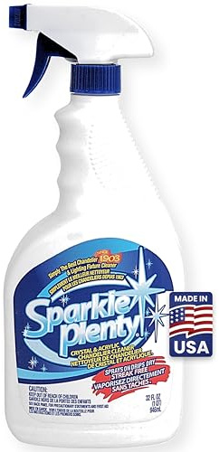 Sparkle Plenty Chandelier Cleaner Drip Dry Spray No Wipe - Dust Remover & Streak Free Glass Cleaner Spray for Chandeliers Crystals & Window Screen Surface - All Purpose Cleaning Supplies (32 oz)