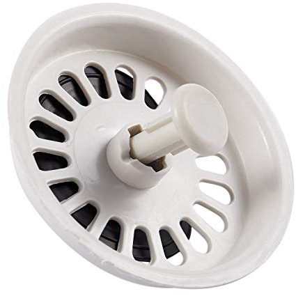 Doumneou Bonde de vidange pour évier en plastique blanc noir 7,9 cm de diamètre