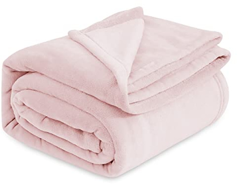 Bedsure GentleSoft Bedding Fleece Blanket for Girls and Boys - Soft Cozy Cute Small Throw Blankets for Travel, 43x55 Inches, Pink