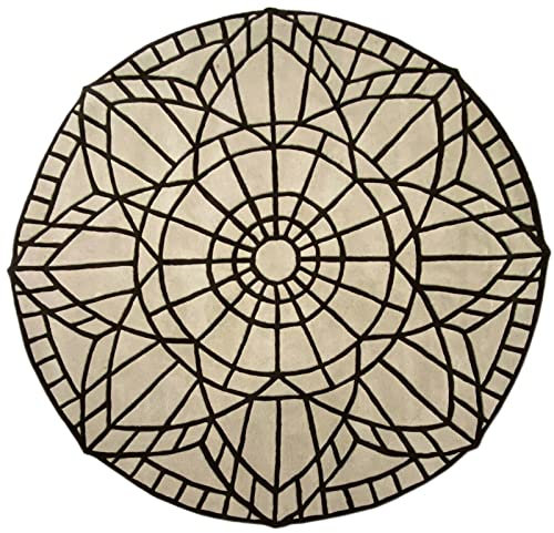 Runder Teppich 100% Wolle beige Handgetuftet Ca. 220X220 cm Orientteppich Modern