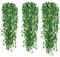 Guirnaldas de Hiedra Artificial, 6 Piezas Hiedra Artificial Enredaderas Artificiales, 2.2m Plantas Colgantes Hiedra Verde Artificial, Hojas de Hiedra Guirnalda para Bodas, decoración de Paredes