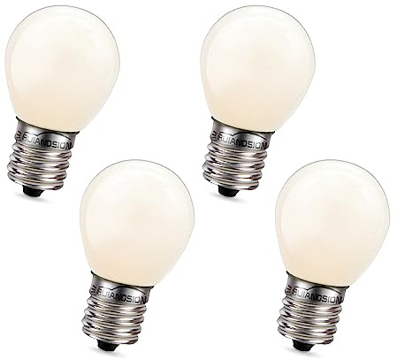 Ruiandsion E17 LED Light Bulb AC 220V Warm White 4SMD LED Frosted Bulb for Refrigerator Freezer Ceiling Home Lighting Lamp (Pack of 4)