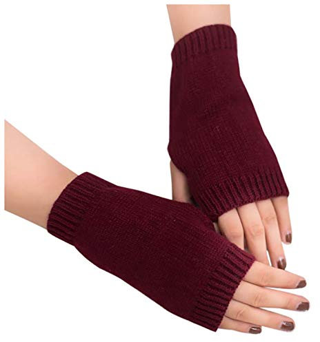 Fulidngzg Handschuhe Damen Fingerlos Thermo Schwarz Winterhandschuhe Wolle Touchscreen Handstulpen Pulswärmer Teenager Mädchen Warm Ohne Finger Armstulpen Fingerlose