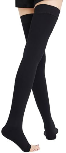 Mdrcg Kompressionsstrümpfe Damen Herren,Oberschenkel Stützstrümpfe,Ödemen Kompressionssocken Ohne Fuß,Krampfadern Compression Sock,B klasse1,S