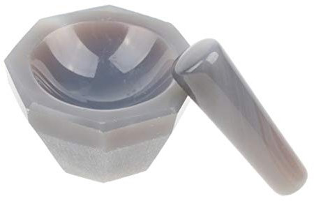 Duiaynke Mörser und Stößel aus natürlichem Achat / Gewürzmühle / Kräuter Medizin Mischen Mahlen / Mörser / DIY-Werkzeug