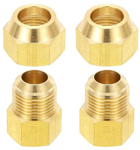 PATIKIL 2pcs Raccords de Tube en Laiton, Femelle 1/2 x Mâle 5/8, Apdateur d'Accouplement à 45 Degrés avec Écrou à Bride, Raccord de Tuyau HVAC Climatisation Plomberie Gaz
