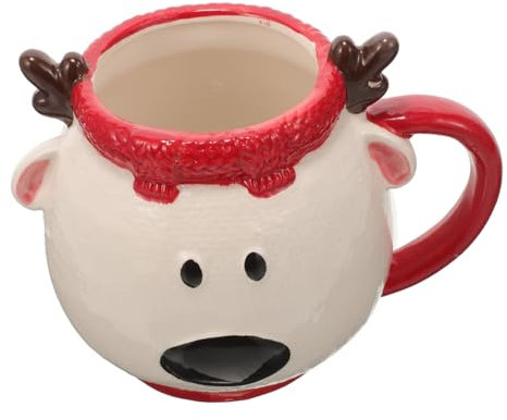Cabilock Weihnachts Tasse Kreative Keramiktasse Weihnachts-trinkbecher Weihnachtsbecher Cartoon-milchbecher Rentier-becher Kaffeebecher Kaffebecher Espressotassen Keramikbecher Kaffeetasse Weiß