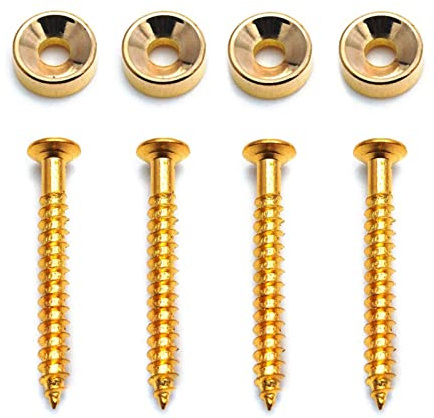 Gitarrenhals-Verbindungshülsen, Buchsenmuttern für E-Gitarren-Bass-Zubehör mit Schrauben (GOLD)