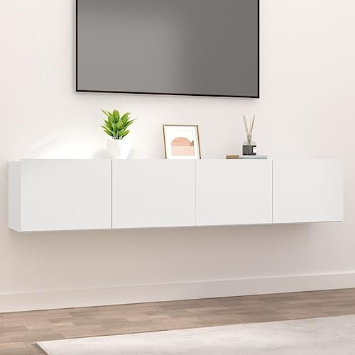 LVHUIDEH TV-Hängeschränke 2 STK., Maximale Belastbarkeit 60 kg, TV-Wandschrank mit Fächer, Schwebendes HiFi-Schrank, TV-Hängemöbel, Modernen Wandunterhaltungscenter 80 x 30 x 30 cm