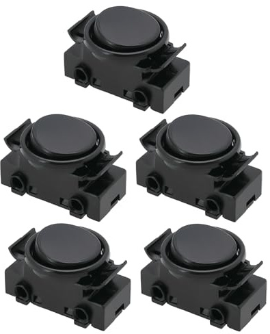 Create idea 5 Sätze OJ-336 2A 250V Einbau-Wippschalter Knopfschalter Passend Als Ersatzschalter für Unterbauleuchten In der Küche Schwarz