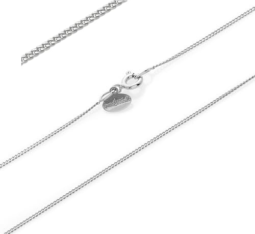 Louis Ciocchetti dal 1887 - 925 tunn silverkedja, fin, halsband för kvinnor, herr, pansarkedja, passar perfekt för hängen, tillverkad i Italien, 40 cm, Silver, Ingen ädelsten