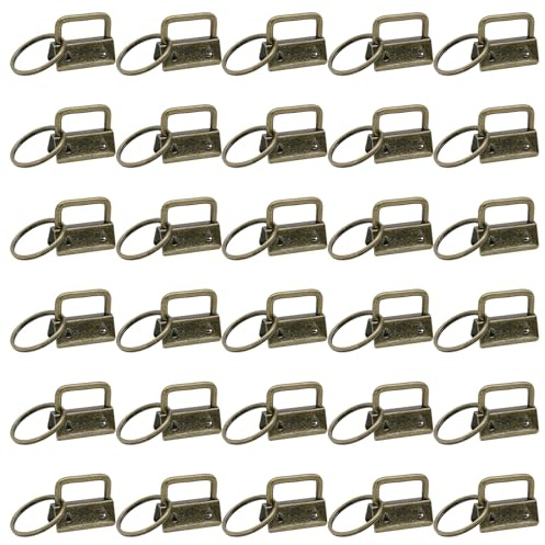 YIEMI 30 Stück 1 Zoll Schlüsselanhänger Bronze | für Taschen, Gurte, Armbänder & Schlüsselbänder, mit Ringen