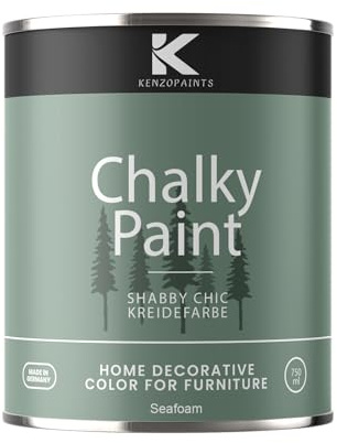 Contura KenzoPaints Kreidefarbe Möbel Farbe 750ml. Trend Farbtöne 2025 Möbellack Holz- Lack Shabby Chic Matt (Seafoam, 750ml.)