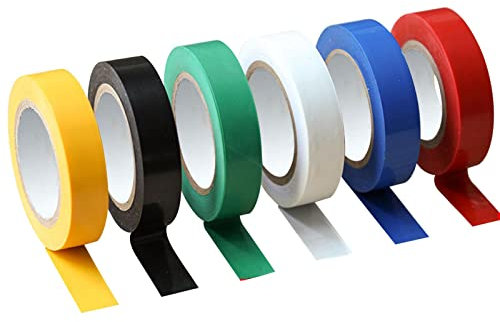 Parthan 6-teiliges Mehrfarbiges Isolierband, 16mm x 15m, Flammhemmend für Reparaturen, Elektrik und Hausanwendungen