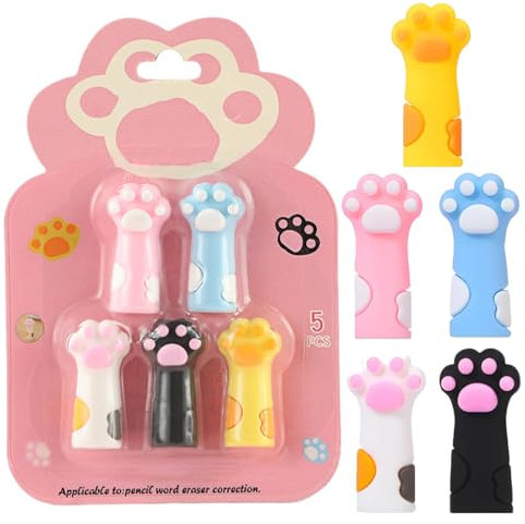 Mignon Crayon Gomme, 5pcs Gommes à Effacer, Boîtes Gommes Mignonnes, Gomme en Caoutchouc, Gomme Créative, Gomme Kawaii pour Enfants écoles Papeterie Fournitures Scolaires