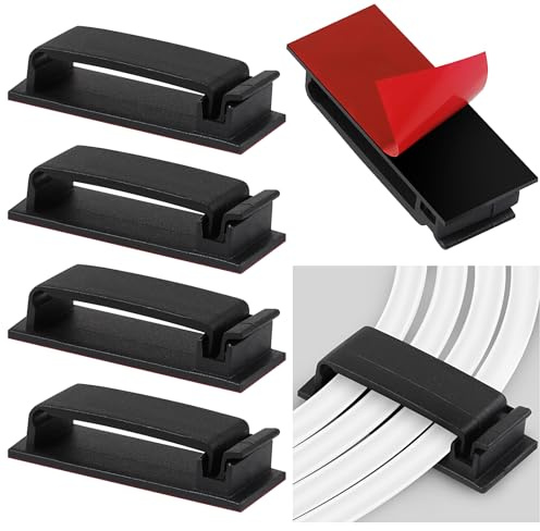 50 Stück Kabelhalter,Kabelklemmen Selbstklebend,Schreibtisch Kabelmanagement Organizer,Kabelschellen für Beleuchtung und Dekoration,Wand,Werkstatt,Heimbüro,Außenbereich (45mm*19mm,Schwarz)