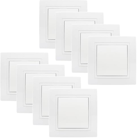 GOIYZTTR 8 Unidades de Interruptores de Encendido/Apagado Empotrados, Todo en uno Interruptor Estándar Europeo Blanco 250V 10A