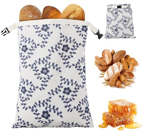 Sac à pain en cire d'abeille, réutilisable, sac à pain portable avec doublure intérieure en cire d'abeille, accessoires de cuisson, film alimentaire pour la maison et le camping (1 pièce)