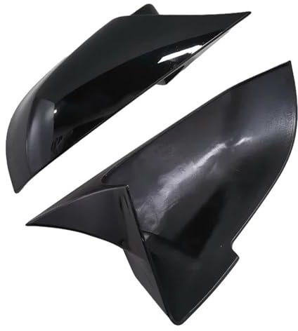 Tür Spiegelkappen Für 5 Series F10 F11 Lci 2014-2017 Rückspiegelabdeckungen Kappen Ersatz Seite Rückansicht Carbon Fiber Gloss Schwarz Abdeckungen Seitenspiegel(ABS Black)