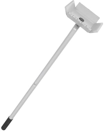 Manual Trash Can Compactor Stainless Steel with Handle Silver | Plastic Press Head, Use, Wear Resistant Build, Helps Reduce Volume and Save Bin Space
