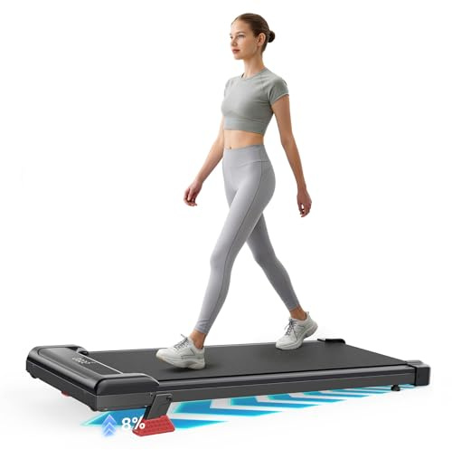 Dskeuzeew Laufband Walking Pad mit Neigung Elektrisch für Zuhause Büro | Laufbänder Steigung 130KG Schreibtisch Laufpad Laufgerät Walkpad Gehband Laufpad Treadmill Running Band