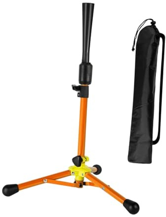 Ronyme T-Shirt de Frappe pour entraînement au bâton, Professionnel, Polyvalent, Robuste, pour Baseball et Softball, Hauteur réglable, pour Femmes et Hommes, Orange