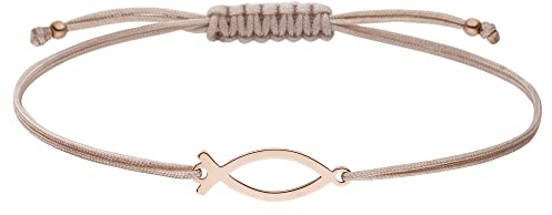 Armband ICHTHYS Fisch-Symbol 925 Silber rosevergoldet Konfirmation