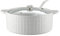 JLWM Zuppiera con 2 Maniglie E Coperchio, 2000ML Zuppiere con Maniglie Cucchiaio in Ceramica Porcellana Forno Microonde Cucina Stile Giapponese Grande per Brodo-Bianco