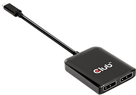 Club 3D 2 Port Multi Monitor Adapter USB Type C to Dual Displayport 4K 60Hz Splitter- USB Type C to Displayport MST hub Dual 4K 60Hz-CSV-1555