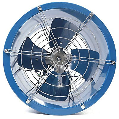 JAYEUW 16'' Axial Cylinder Pipe Fan, Explosion Proof 370W Utility Blower Fan, 1420RPM Heavy-Duty Velocity Air Circulator Low Noise, Portable Ventilator (US Stock)