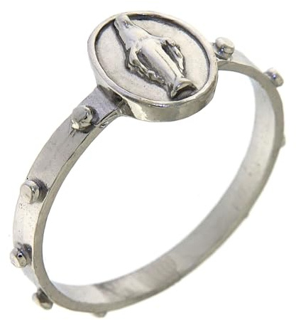 Holyart Rosenkranz Ring mit Medaille Silber 925, 16.5 mm (0.64 inc.) - DE 52