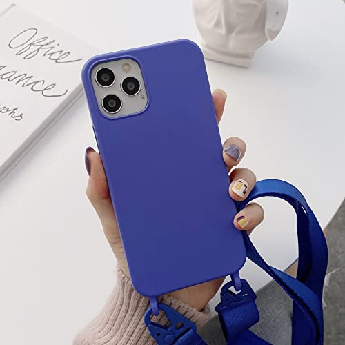 Bakicey Handykette kompatibel mit iPhone 12 Pro Max, Smartphone Necklace Hülle mit Band Handyhülle für zum Umhängen - Handykette Schutzhülle mit Kordel Case Cover für iPhone 12 Pro Max, Saphirblau