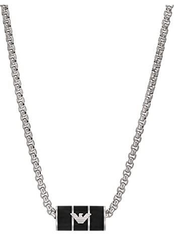 Emporio Armani Halskette Für Männer Essential, Länge: 525mm, Breite: 18mm Silberne Edelstahl-Halskette, EGS2919040
