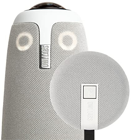 Owl Labs Meeting Owl 3 & Expansion Mic – 360° Video & Audio in 1080p HD, Autofokus, Kompatibel mit Zoom, GoToMeeting, Google Meet & mehr