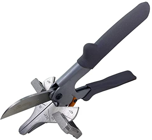 WEDO Miter Shears for Angular Cutting,Multi Angle Miter Shear Cutter,Miter Shears,Length 245mm,Adjustable at 0 to 45 Degree with Safety Lock Trim Cutter Quarter, Cutting Tool for Wood, Plastic, PVC