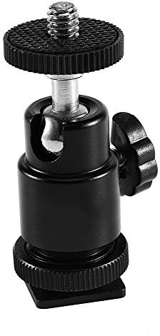 Trípode de Cámara 1/4 Adaptador de Zapata Caliente Soporte de Luz de Flash Soporte de Montaje Rótula de Bola con Bloqueo