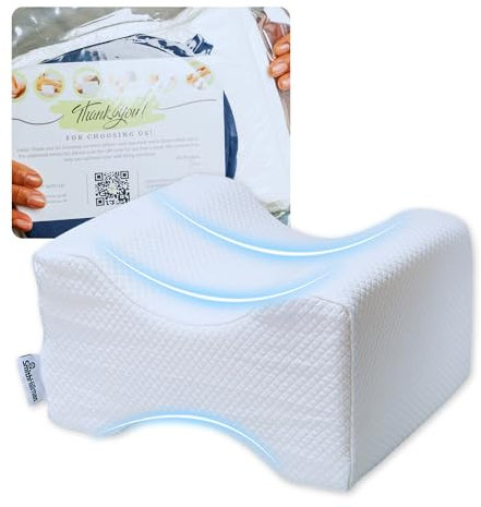 Smith Hillman Orthopaedic Knee Pillow for Side Sleepers | Memory Foam Leg Alignment Cushion for Hip, Back and Sciatica Pain Relief - Pregnancy & Post-Surgery Support | Washable, Lightweight Design