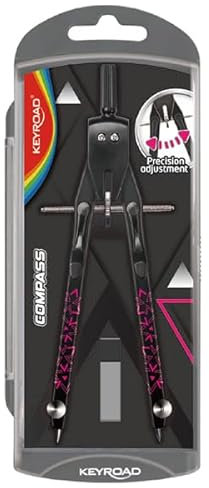 KEYROAD Metallzirkel Zirkel Zirkelkasten / 1 Stück/Mehrfarbig/Schulzirkel Compass Pencil/ideal für die Schule/Schnellverstell Zirkel