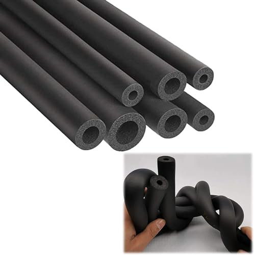Rohrisolierung aus Schaumstoffrohr, Rohrisolierung Klimaanlagen-Wärmeisolationsrohr, schwarzer wasserdichter Schaumstoffschlauch, Schwammschaumgummischlauch, Innendurchmesser 6 mm, 16 mm, 35 mm, 38 mm