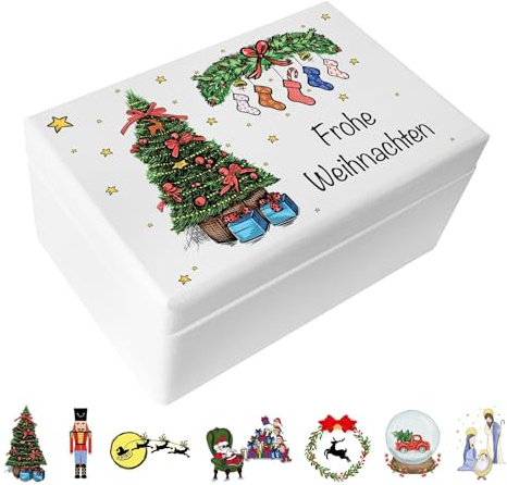 Creative Deco Weihnachtsgeschenke Personalisierte Holzkiste Weihnachten | Personalisiert Geschenke | Dein Eigener Wünsche Text Individuelle Geschenk | Weihnachtsdeko | Für Frauen, Männer